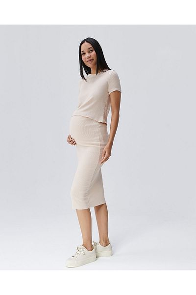 LYN MAMA KATE TWO PIECE DRESS SKIRT SET-BEIGE