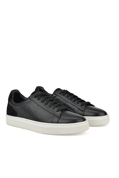 Ziya Ανδρικό Γνήσιο Δερμάτινο Μαύρο Sneaker - 1431026Z380