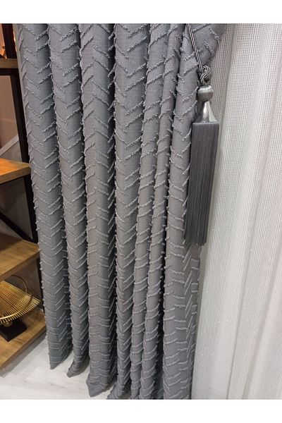 Vinaldi Rüyaper Linen Background Curtain Frequently Plate Does Not Want Ironing Gray Single Wing