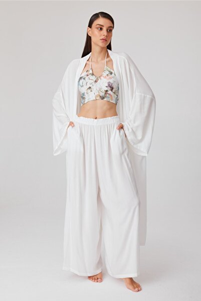 Niseko Bitkisel Ipek Kimono