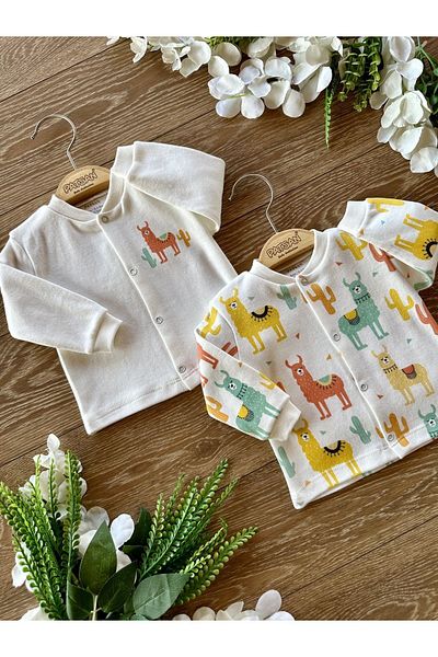 PATSAN 2-Piece Baby Top Cardigan Set Lama