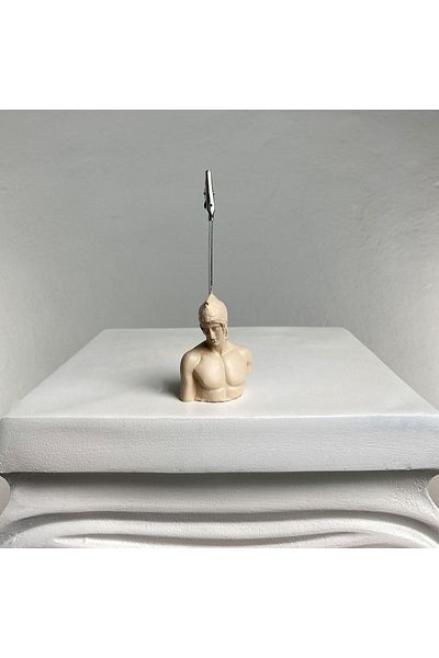 Melouro Cream Colored Ares Sculpture Note Holder