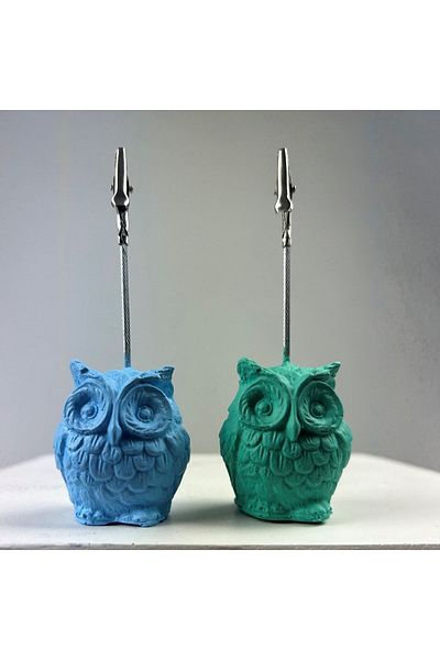 Melouro Owl Note Holder Set of 2 (ice Green - Light Blue)