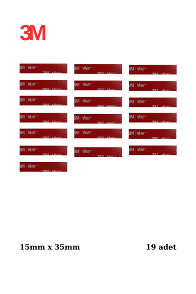 3M 15x35x1mm Yedek Güçlü Çift Taraflı Vhb Bant Die Cut Kesim (19 ADET)