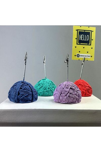 Melouro Ball Tuber Note Holder Set of 4 (coral - Ice Green - Lilac-grey Blue)