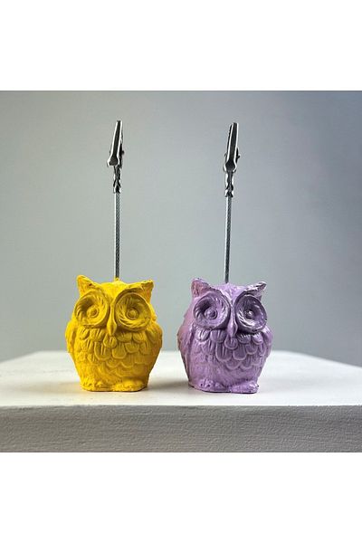 Melouro Owl Note Holder Set of 2 (yellow - Lilac)