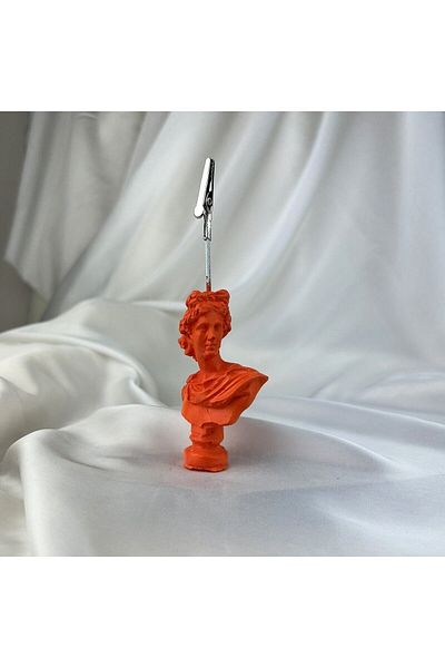 Melouro Orange Apollo Sculpture Note Holder, Photo Holder