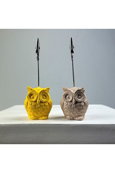 Melouro Owl Note Holder Set of 2 (yellow - Cream)