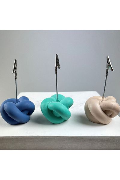 Melouro Knot Note Holder Set of 3 (grey Blue-ice Green - Cream)