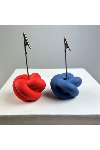 Melouro Knot Note Holder Set of 2 (coral - Gray Blue)