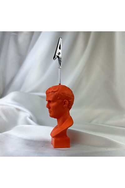 Melouro Orange Agrippa Sculpture Note Holder, Photo Holder