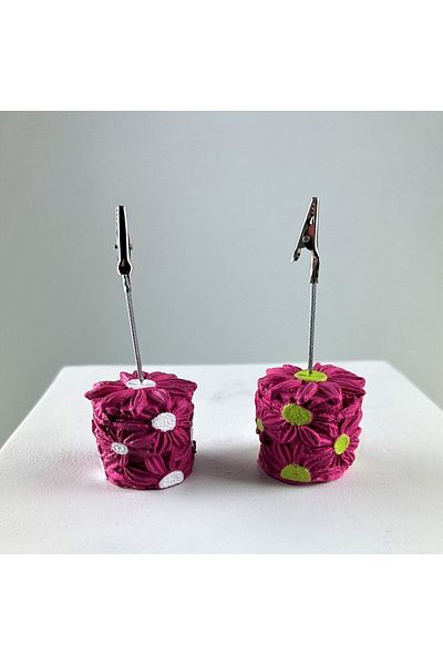 Melouro Fuchsia Daisy 2-Piece Note Holder Set