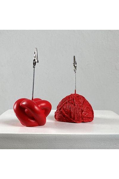 Melouro Red Ball Ball and Knot 2-Piece Note Holder