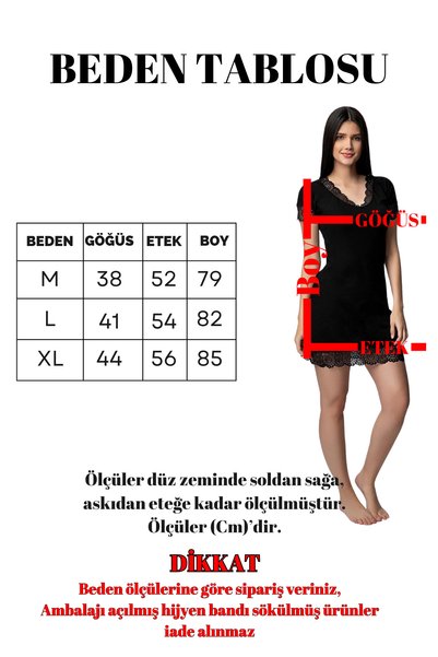 Özlem & Donex Sleeveless Lace Combed Cotton Nightgown 1591