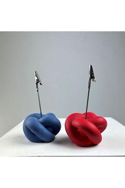 Melouro Knot Note Holder Set of 2 (grey Blue - Red)