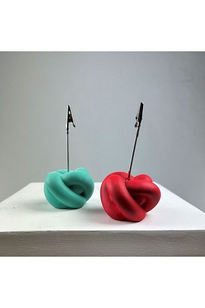 Melouro Knot Note Holder Set of 2 (Ice Green - Red)