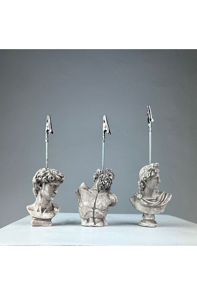 Melouro Antique David, Laocoon and Apollo 3-Piece Sculpture Note Holder Set