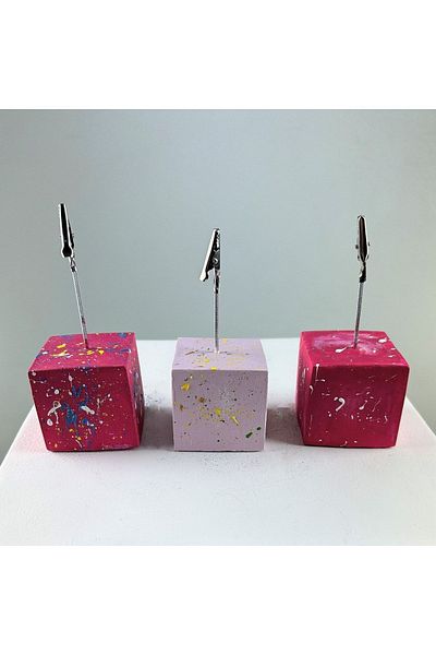Melouro Fuchsia Pink Colorful Splash 3-Piece Note Holder Set