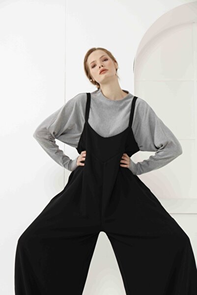 ÑOVUM PERA Kadın Siyah Salaş Tulum