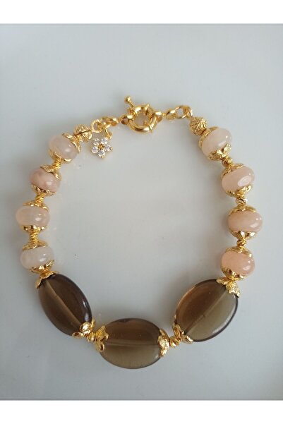 Mudita Tasarım Rondela kesim gerçek doğal güneş taşı badem kesim dumanlı kuva...