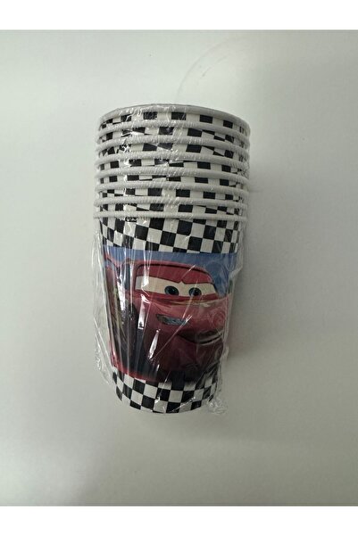partideyince Cars Arabalar Şimşek Mcqueen Tabak Bardak Çatal Set 8 Kişilik