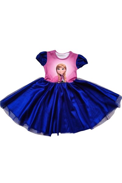 Moni Girl's Frozen/ Frozen Princess Anna Printed Kiloş Tulle Skirt Dress