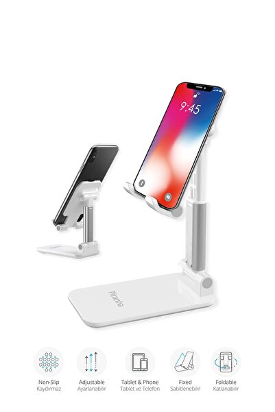 Piranha 5440 Masaüstü Telefon - Tablet Standı / Katlanabilir / Sabitlenebilir / Kaydırmaz / Ayarlanabilir