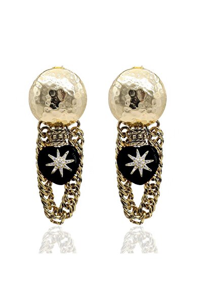 Bayemeyc Pole Oniks Kalp Küpe