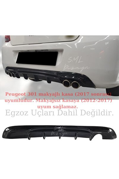 SML Dizayn Peugeot 301 2017-2022 Difüzör Plastik Parlak Siyah Peugeot 301 Ark...