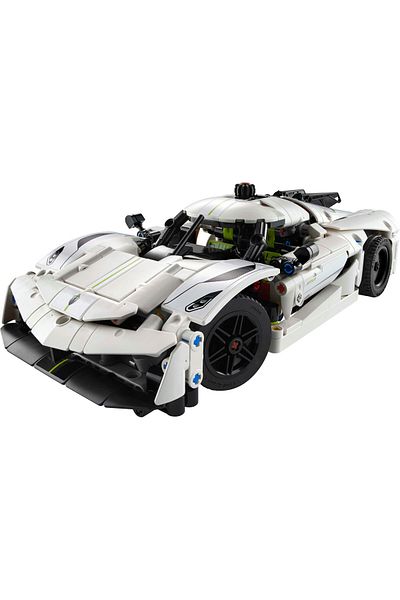 LEGO Technic Koenigsegg Jesko Absolut - 10 Years Old White Hyper Car Construction Set 42184 (801 Pieces)