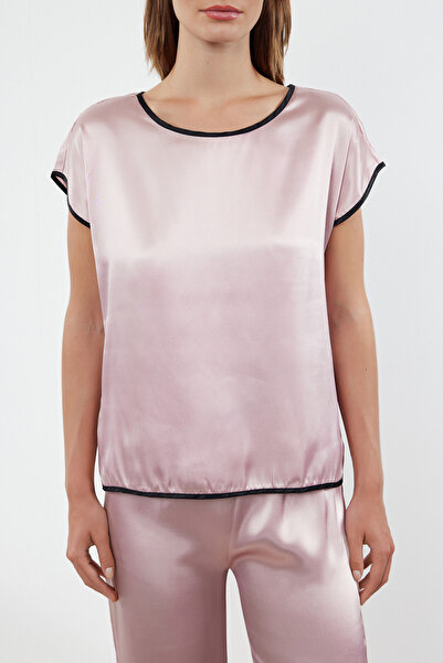 Trendyol Collection Satin Woven Pajamas Set with Pink Ruffles, Lacing and Piping Detail Thmaw25Pt00046