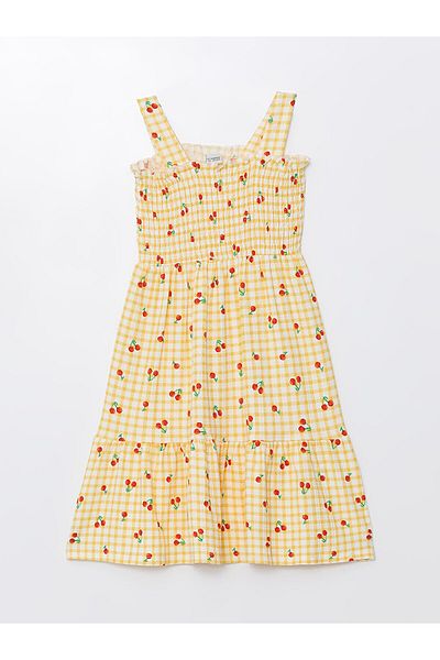 LC Waikiki Lcw Square Neck Printed Girl's Dress