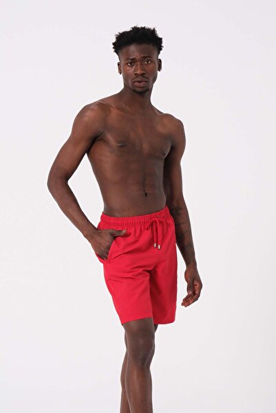 C&City Ανδρικό κόκκινο μακρύ θαλασσινό σορτς - μοντέλο 2206