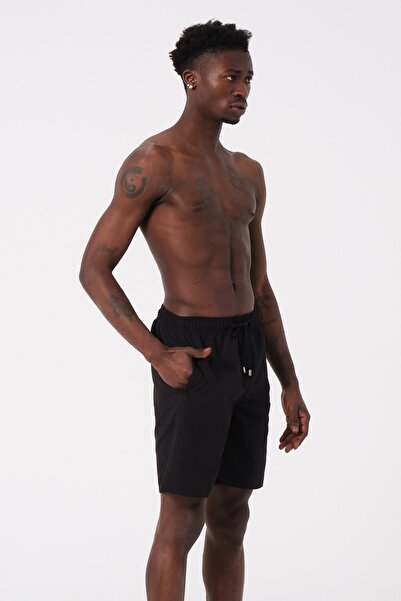 C&City Men's Black Long Sea Shorts - 2206 Model