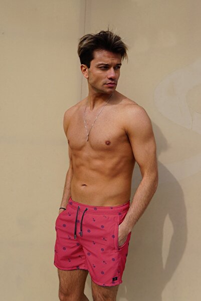 C&City Férfi digitális nyomtatott nagy méretű úszónadrág C1140 piros