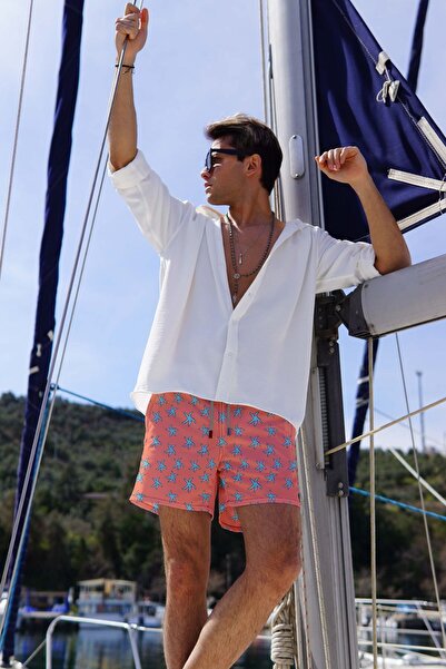 C&City Father Son Digital Printed Sea Shorts C1153-c11017 Salmon