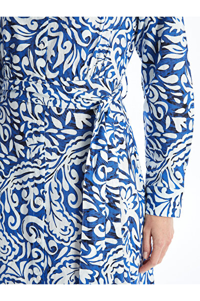 LC Waikiki Rochie cămașă damă cu mânecă lungă cu model