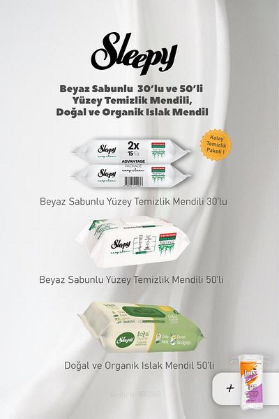 Sleepy Cotton Gift - White Soap Surface Towels and Organic Wet Wipes
