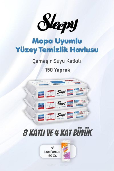 Sleepy 3 Packs of Mopa Compatible Bleach Additive Towels and 50 gr Cotton