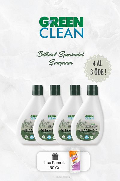Green Clean Spearmint Shampoo - Buy 4 Pay 3, Herbal, 275 ml