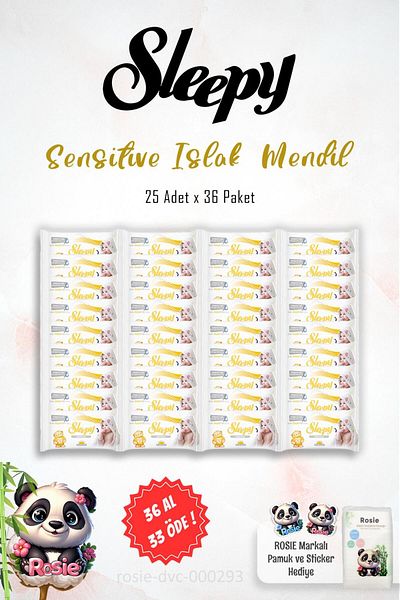 Sleepy Buy 36 Pay 33 Sensitive Wet Wipes 25 Pack and 60 Rosie