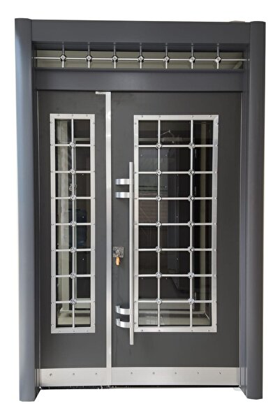 Tezdoor Apartman Giriş Kapısı, Antrasit Rengi Bina Giriş Kapısı Sağ Açılım