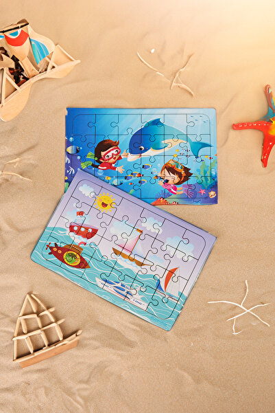 printkonsept مرحلة ما قبل المدرسة - مجموعة ألغاز خشبية للغواص والمركبات البحرية