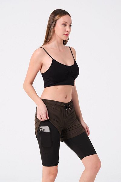 C&City Khakifarbene Strumpfhose Sea Shorts 870 für Damen