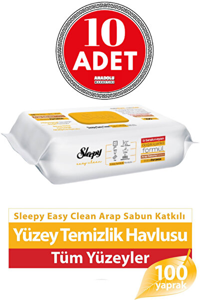 Sleepy Easy Clean Arap Sabunlu Yüzey Temizlik Havlusu 100'lü X 10 Adet