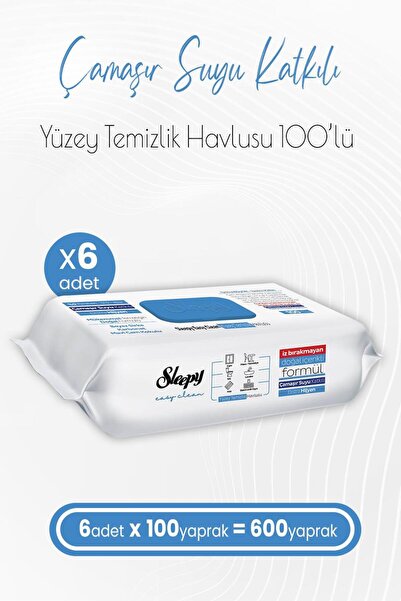 Sleepy Easy Clean Çamaşır Suyu Katkılı Yüzey Temizlik Havlusu 100' Lü X 6 Adet