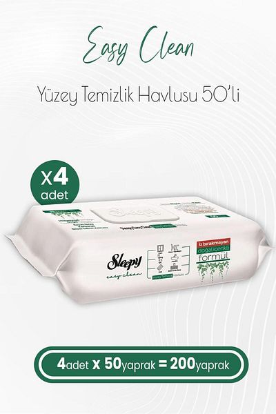 Sleepy Easy Clean Surface Cleaning Towel 50 x 4 Pieces (200 Sheets)