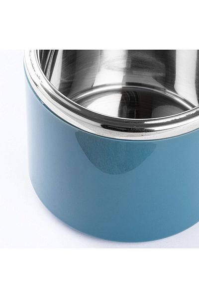 Tantitoni 036-01-TEDEMEI BLUE STAINLESS STEEL ROUND FOOD CARRY CONTAINER 630ML