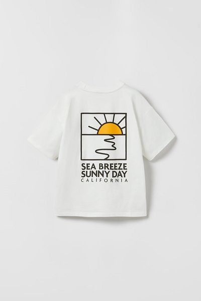 The Champ Clothing Бяла детска тениска с щампа Sea Breeze - Sun Design