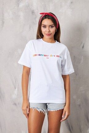 The Champ Clothing Amoureuse Des Mots Champ Yaz l Beyaz T shirt Fiyat Yorumlar Trendyol